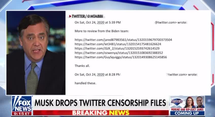 Jonathan Turley on Fox & damning evidence against Twitter/US Govt 12.02.22