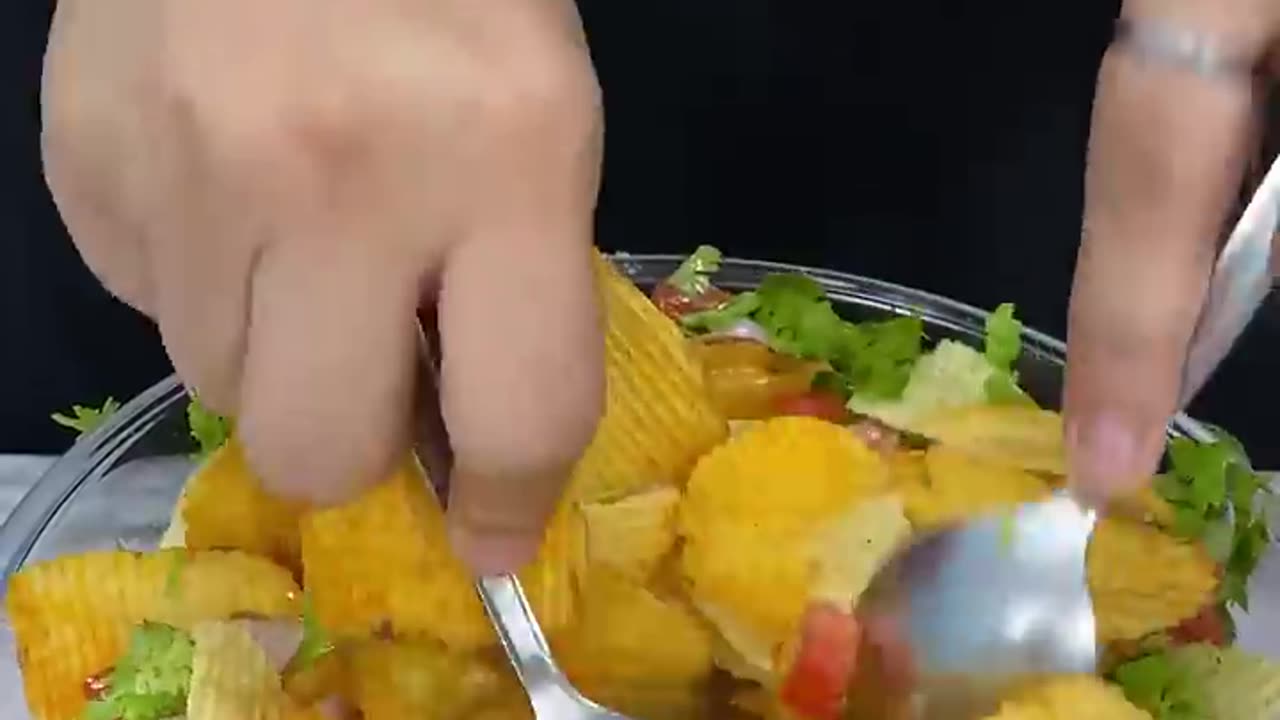 Lays chaat ASMR cooking || #foryou #viralvideo #layschaat #shorts