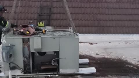 Satisfying crane removing HVAC part 1