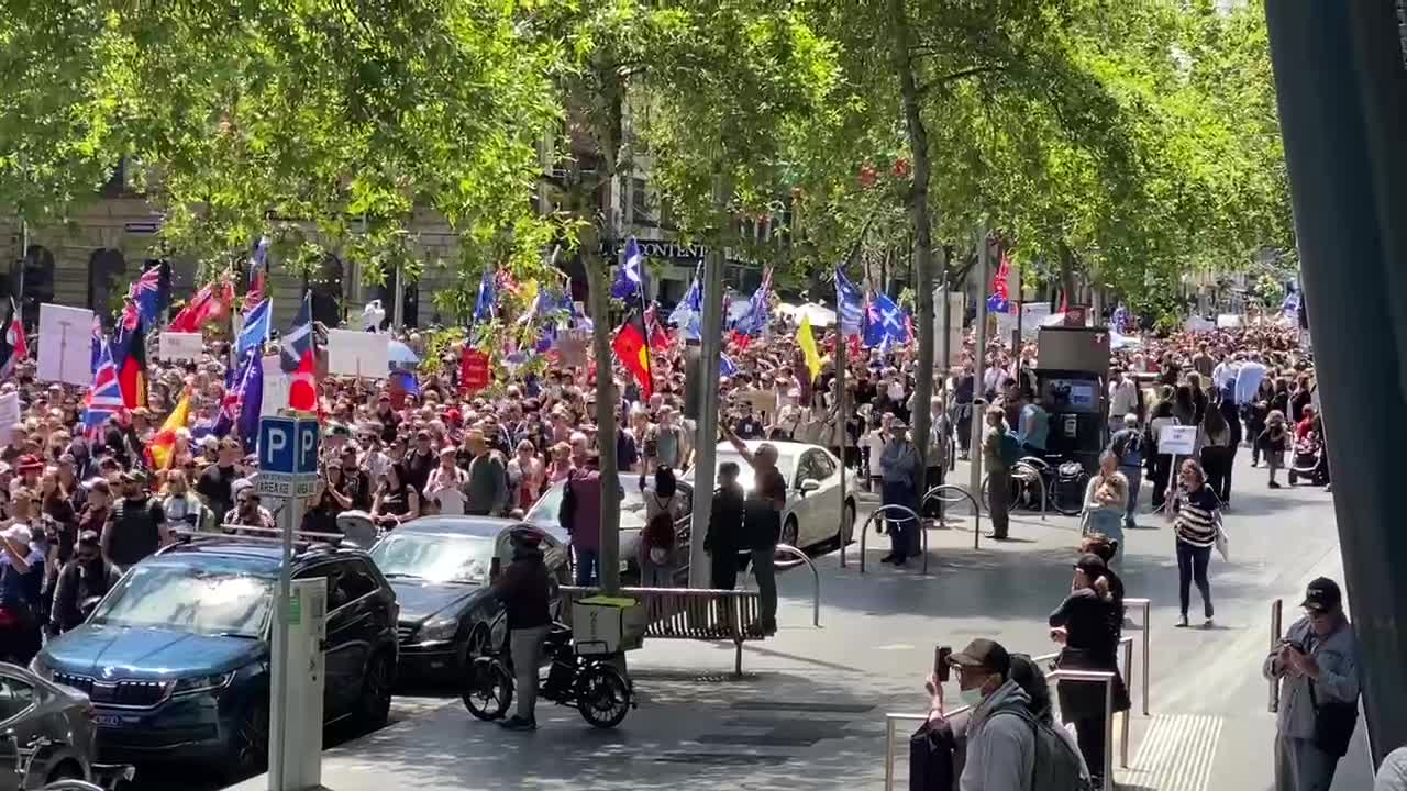 Melbourne Australia: Massive Kill the Bill/Freedom Rally Nov. 19, 2021