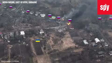 Ukrainian Tank Single Handedly Destroys Massive Russian Convoy East Of Kyiv