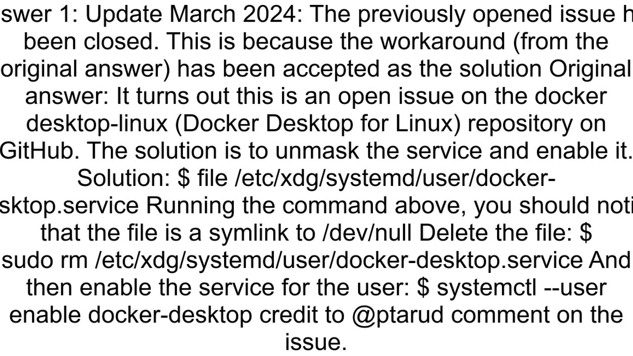 dockerdesktop does not launch on ubuntu Failed to start dockerdesktopservice Unit dockerdesktopserv