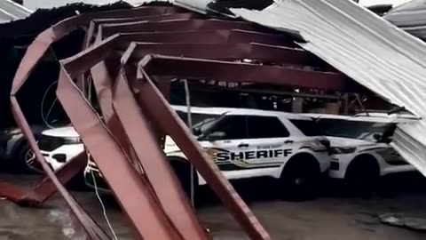 st. lucie florida sheriff's office completely flattened by a tornado...