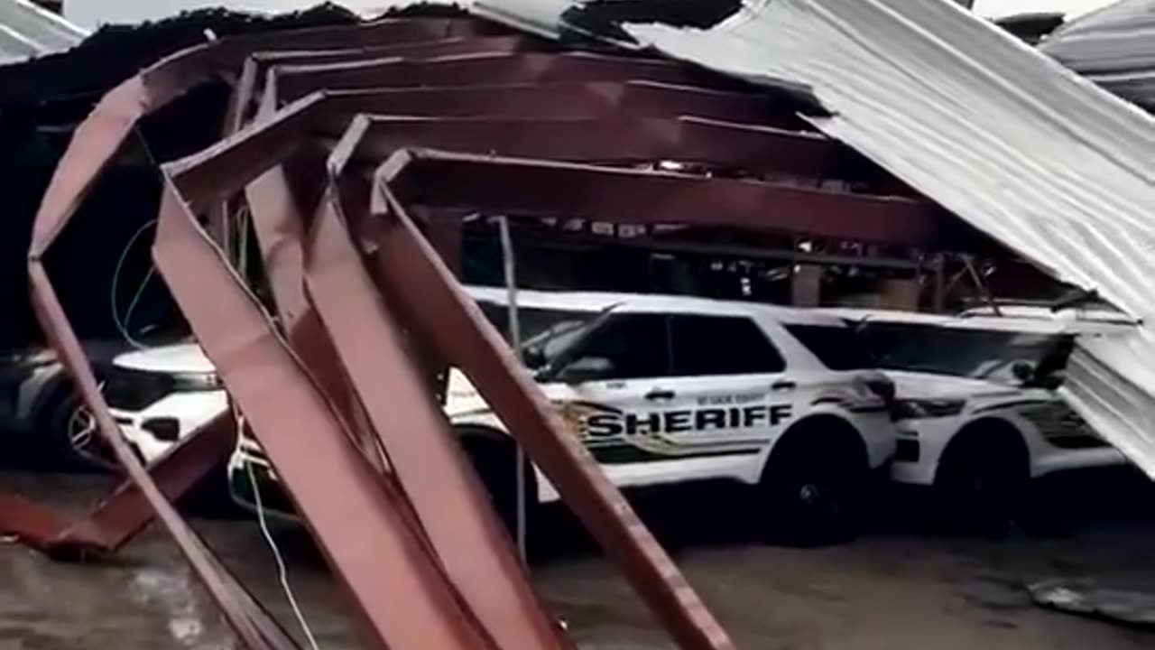 st. lucie florida sheriff's office completely flattened by a tornado...