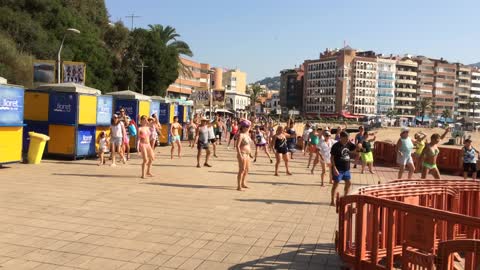 Dancing on the beach