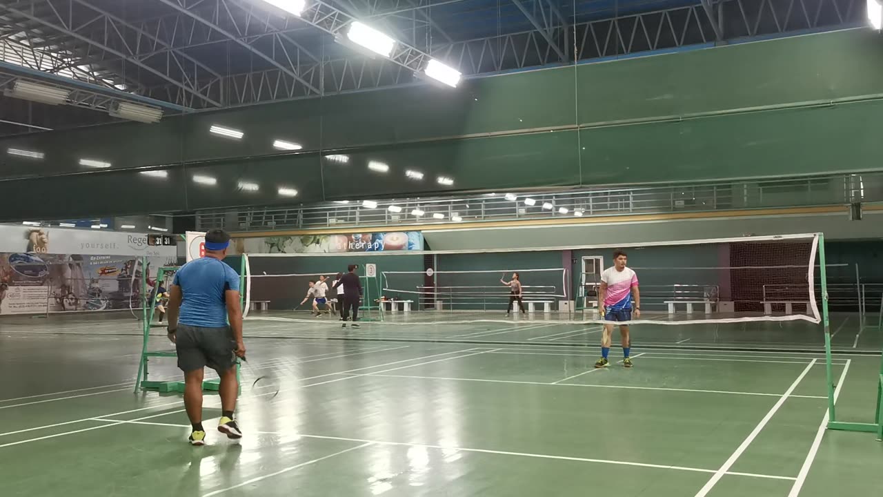 Badminton warming up...