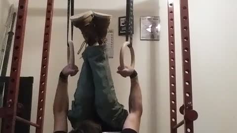 Weighted False Grip Ring Rows