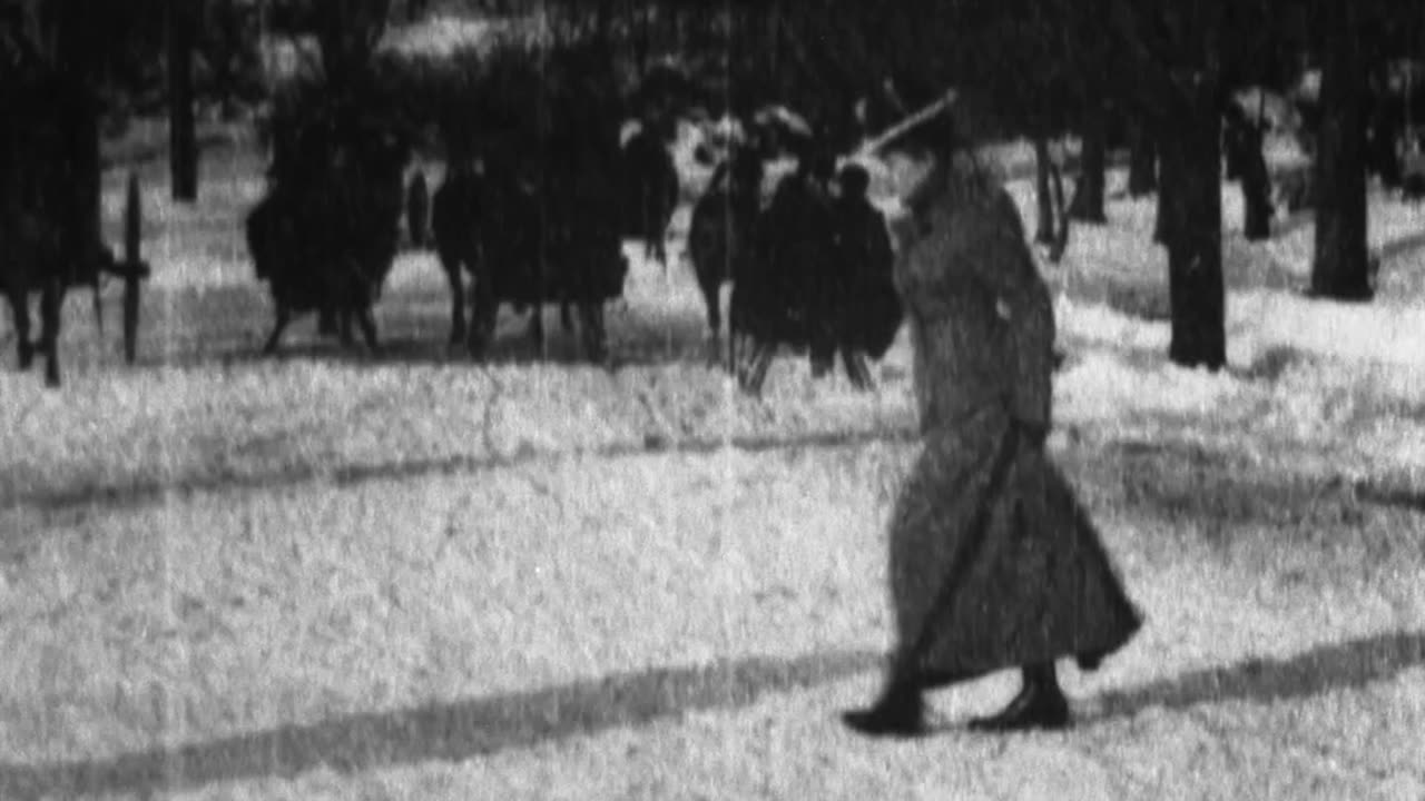 Riding Sleighs In Central Park (1898 Original Black & White Film)