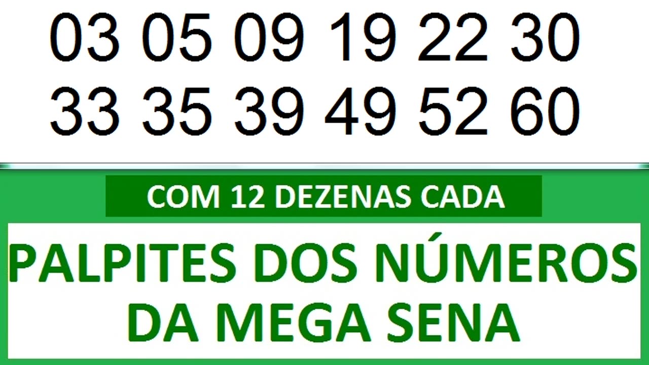 PALPITES DOS NÚMEROS DA MEGA SENA COM 12 DEZENAS ua ub uc ud ue uf ug uh ui uj uk ul