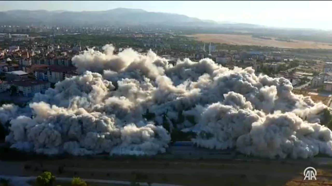 the Turkish province of Malatya, nine 15-story buildings were blown up