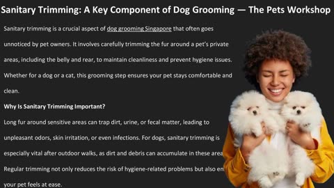 Sanitary Trimming: A Key Component of Dog Grooming — The Pets Workshop