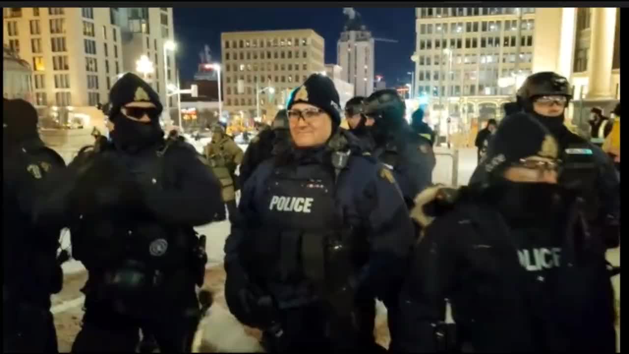 Officers smirking about the older woman trampled by policemen on horses