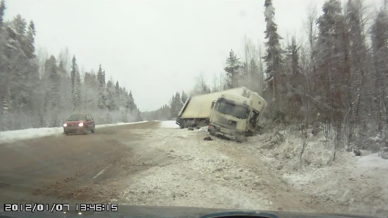 Semi-Truck Slides Out