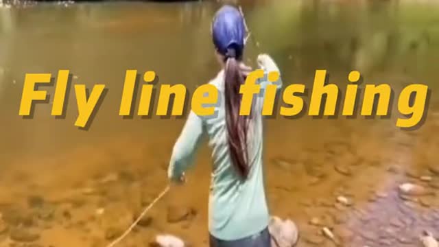 Fly line fishing