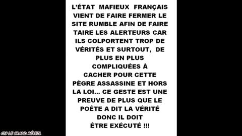 L'ÉTAT MAFIEUX FRANÇAIS CONFORTE SON STATUT DE DICTATURE ET FAIT COUPER RUMBLE, LA GRANDE CLASSE !