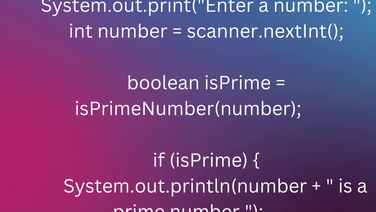 Prime Number Program in Java