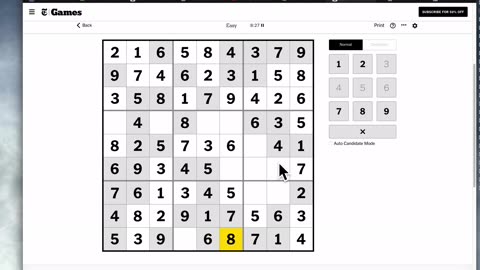 Sudoku 2023-06-21 easy. Featuring my wife :)