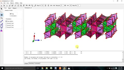 Crystal structure of Ni3Fe8Ba2Sa2O22 (P-3ml) XRD pattern Bond Angle & length VESTA Software