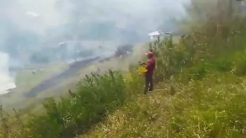 Incendio forestal en San Miguel, Santander