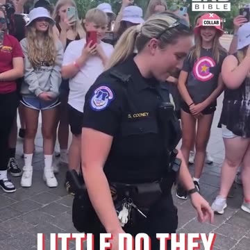 Guard woman smashes dance off