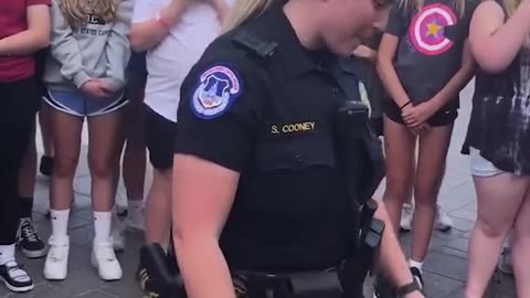 Guard woman smashes dance off