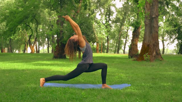 Woman Doing Yoga In a Park