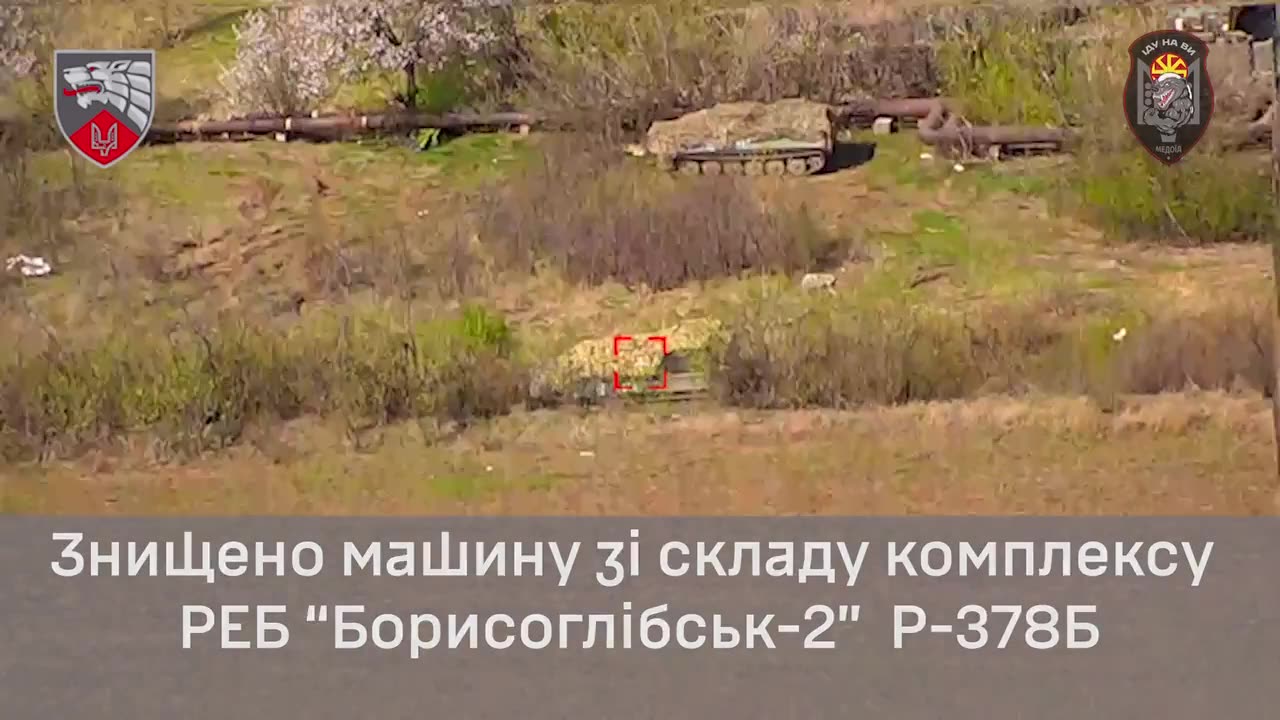 Ukrainian RAM X targets and hits a Russian Borisoglebsk-2 EW system
