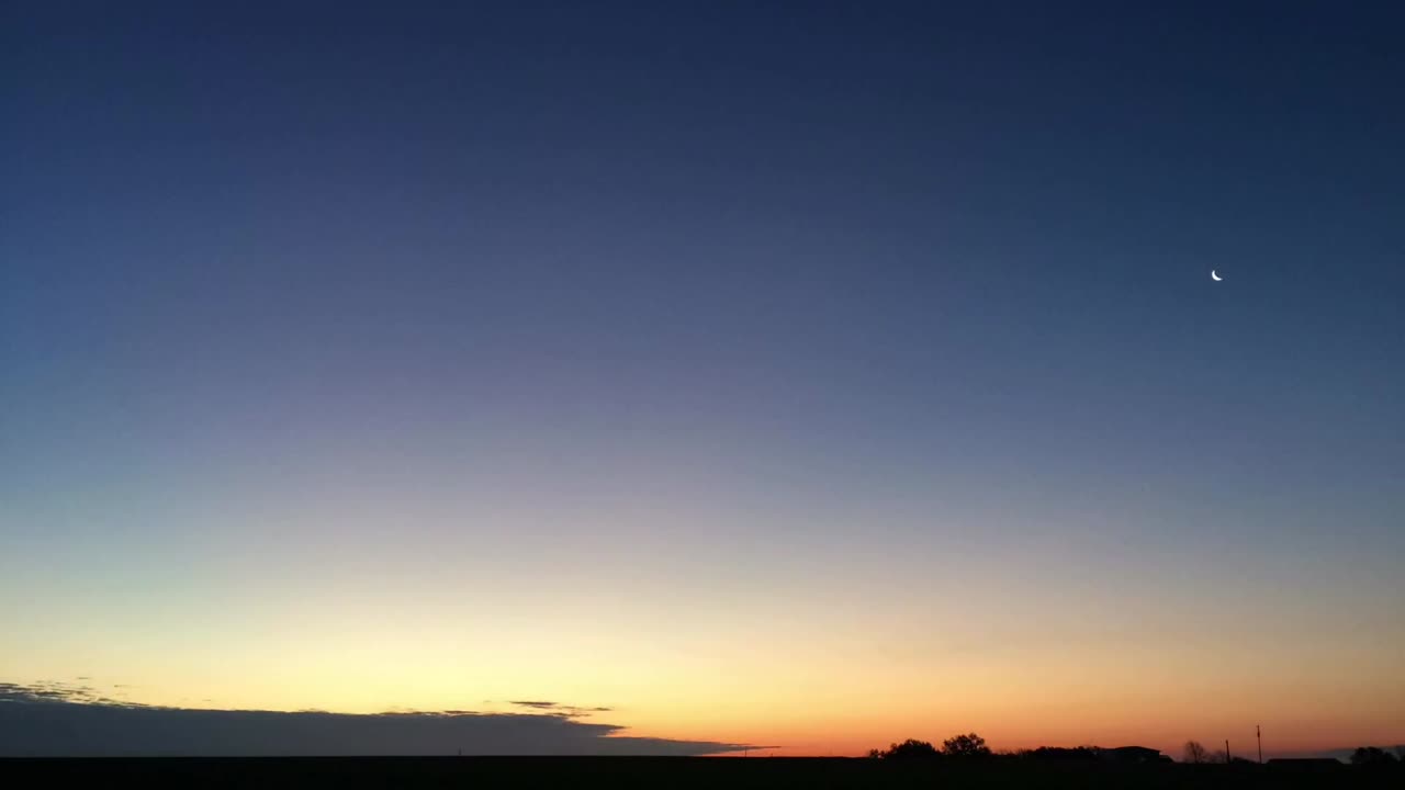 Morning Moon and Sunrise