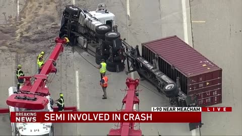 Two hospitalized in I-90 crash involving two trucks in Schaumburg