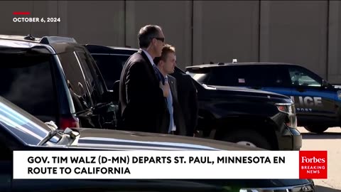 Minnesota Governor Tim Walz Departs St. Paul, Minnesota For California