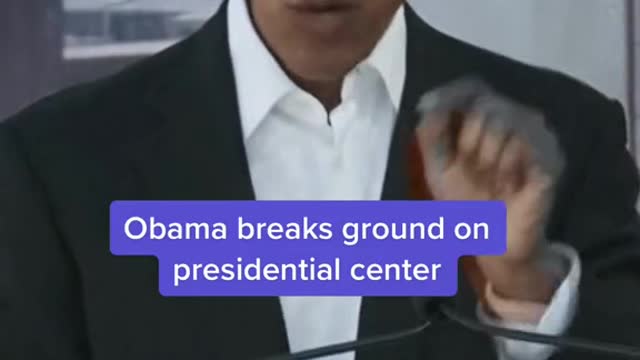 Obama breaks ground on presidential center