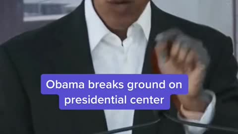 Obama breaks ground on presidential center