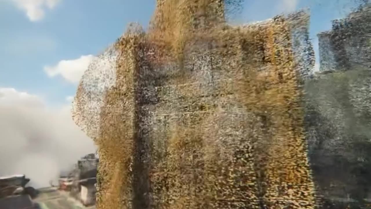 Layers of ice drifting by Chicago's wind gusts