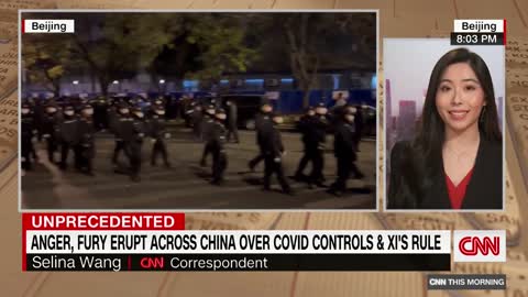 CNN reporter at site of rare protest in Chinese capital