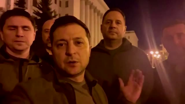 'We are here' -defiant Zelenskiy on the streets of Kyiv