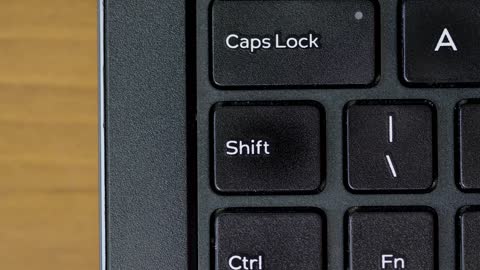 Top View Thumb Pressing Shift Button Keyboard