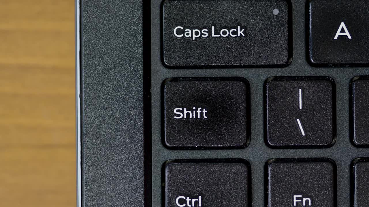 Top View Thumb Pressing Shift Button Keyboard