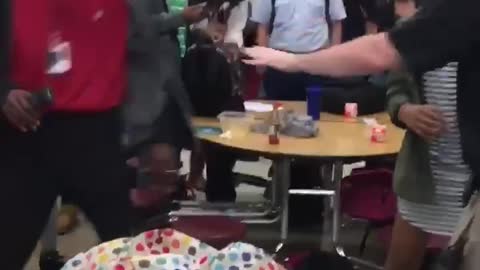 Students Riot in High School Lunch Room- Completely out of control.