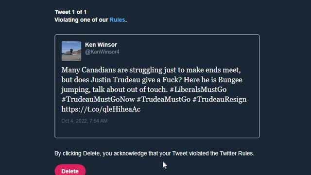 Twitter locked my account for posting a video of Trudeau Bungee jumping