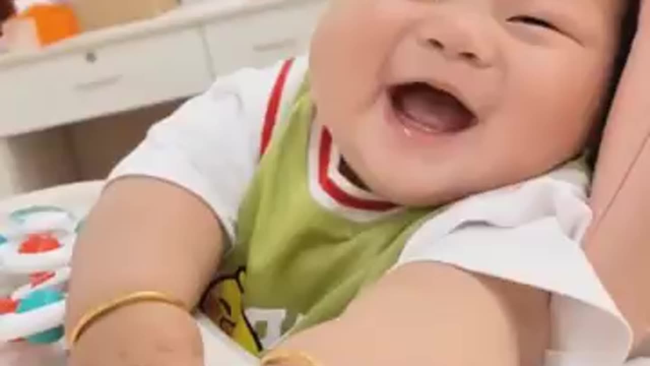 Cute baby play funny