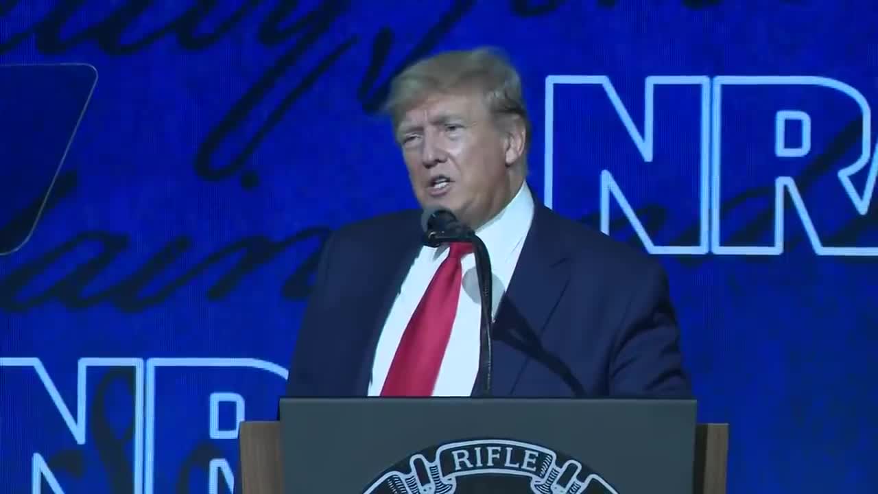 Former President Donald Trump speaks at NRA Convention in Houston