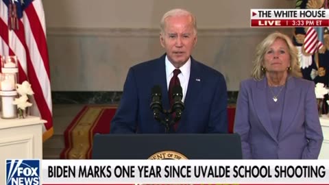 Biden talking school shooting trying to tug at the emotions.