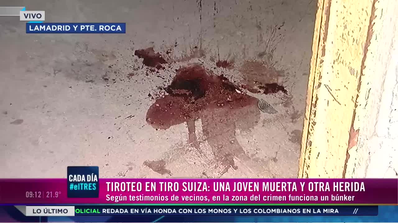 Tiroteo a un búnker en Tiro Suizo: una joven víctima fatal y otra herida