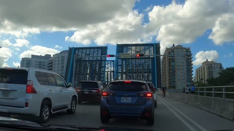 Florida Bridge opening upward for boats