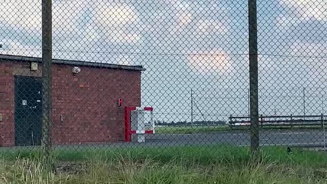 Airplane taking off at Birmingham airport