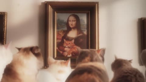 This meow has led the museum to step on the "painting"