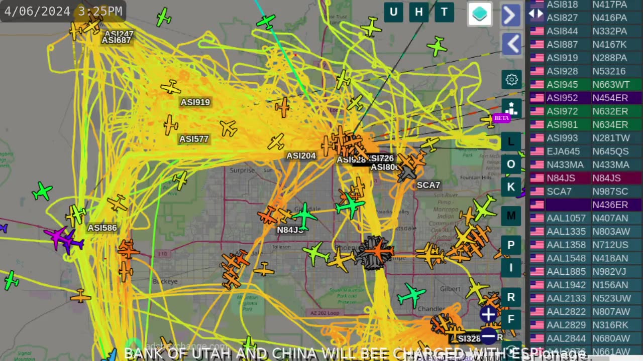 Transpac N4140W over Mormon Mafia Town AZ - Apr 6th