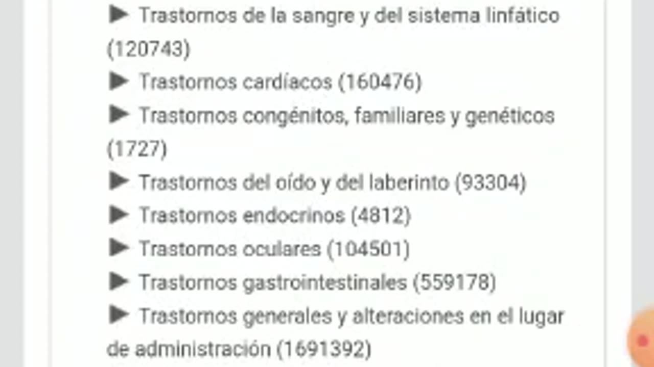 Efectos adversos de la vacuna Covid 19 visto en la propia página de la OMS Plandemia Coronavirus