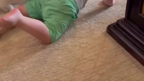 puppy meets baby for the first time