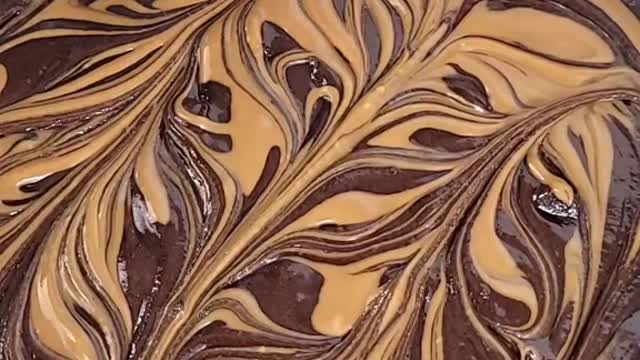 Fudgy, gooey Brownies topped with Biscoff swirls and Biscoff cookies